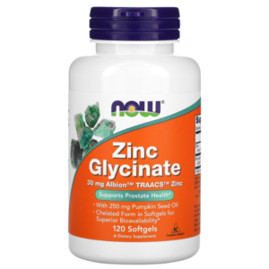 NOW Zinc Glycinate, 120 kapslí