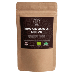 BrainMax Pure Raw Coconut chips, Kokosové chipsy BIO, 100 g